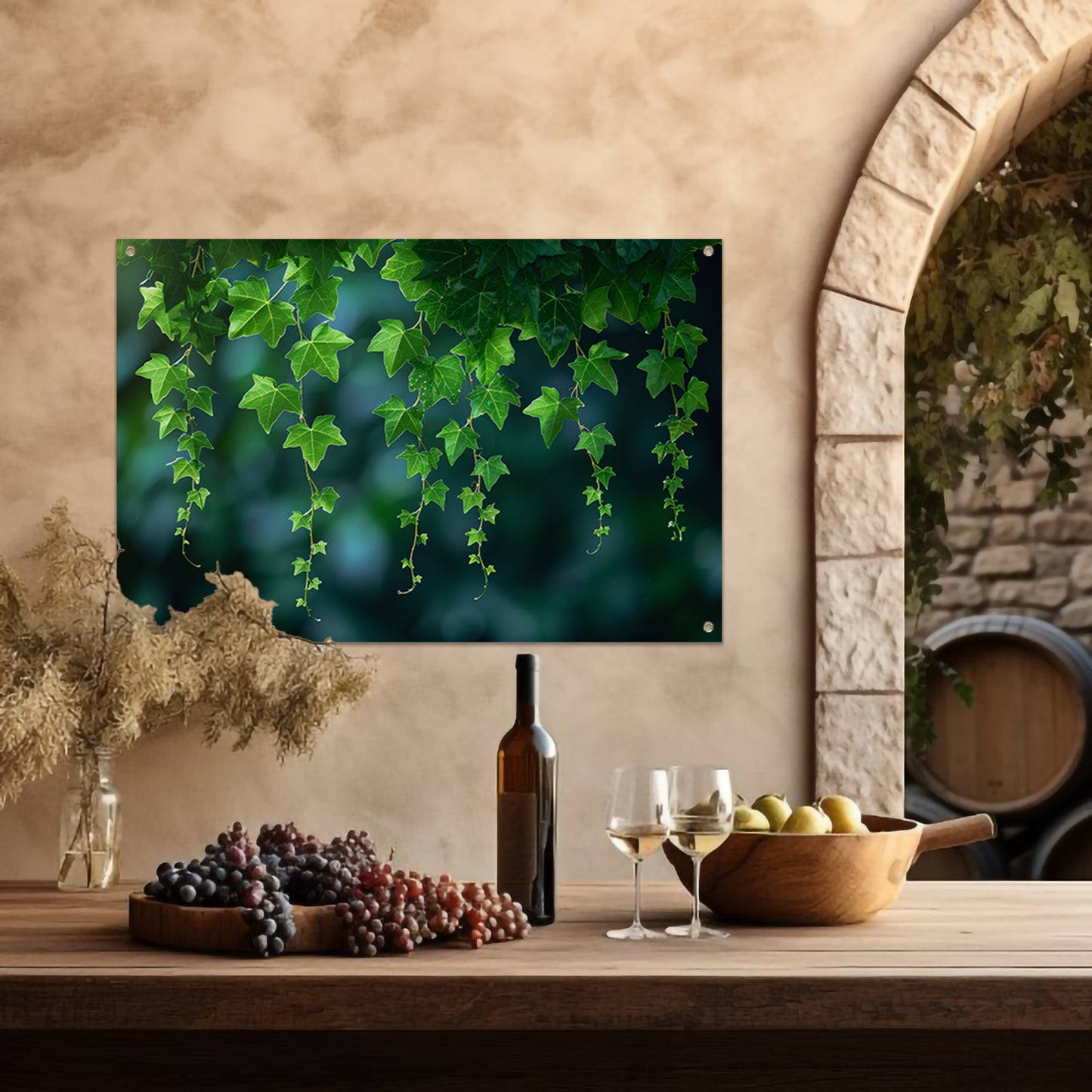 Dans van licht door hangende bladeren tuinposter
