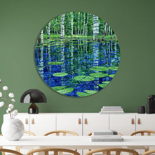 Bos en waterlelies kunst in modern design forex muurcirkel