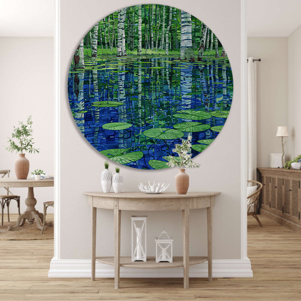 Bos en waterlelies kunst in modern design forex muurcirkel