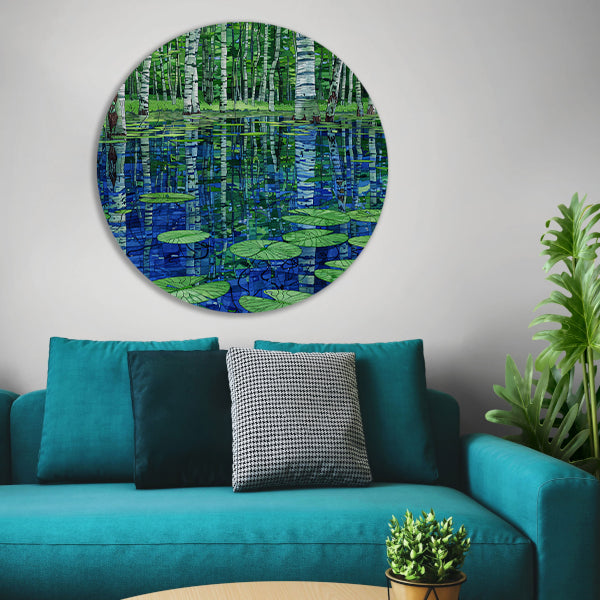 Bos en waterlelies kunst in modern design forex muurcirkel