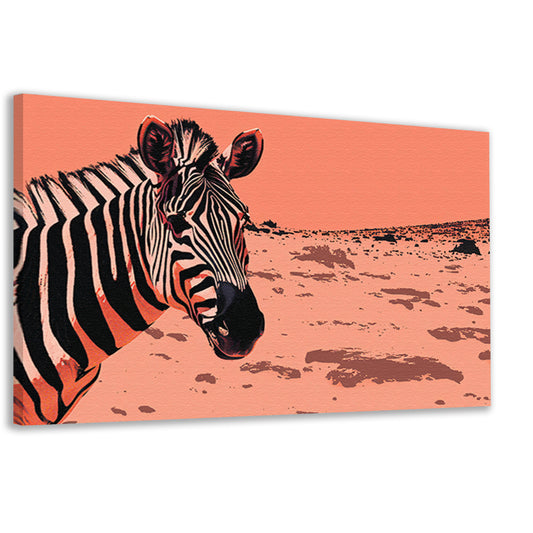 Digitale kunst van een zebra in de natuur canvas