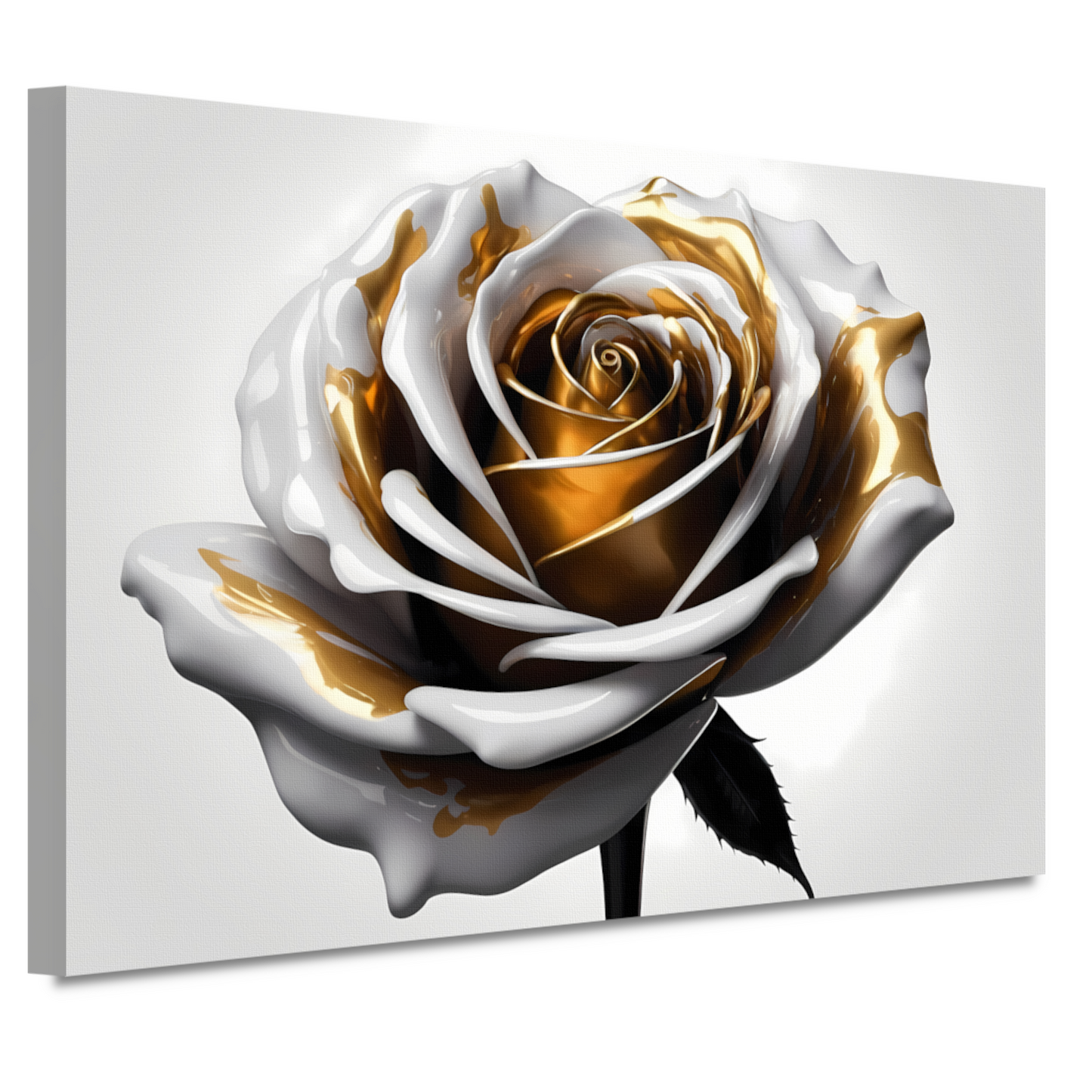 Gouden Roos Elegantie in Monochroom canvas
