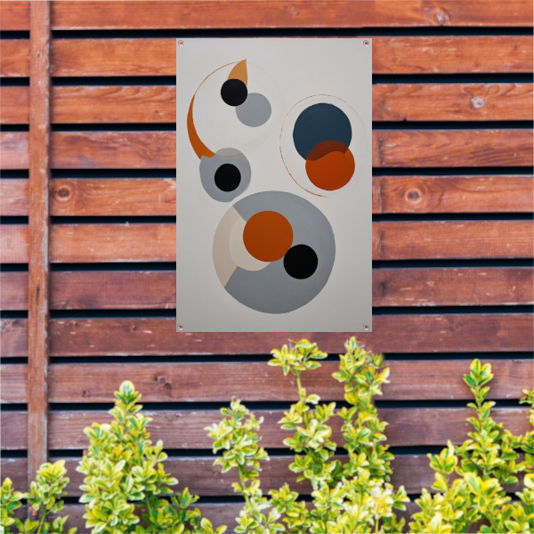Abstracte Harmonie van Gelaagde Cirkels tuinposter