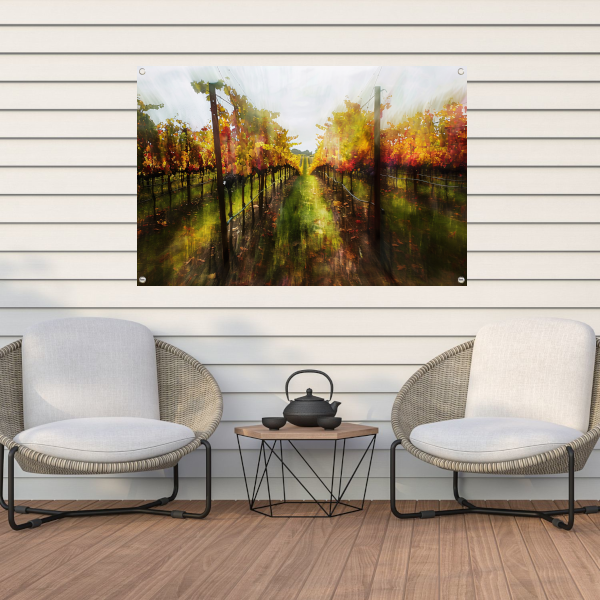 Herfstpalet in de wijngaard tuinposter