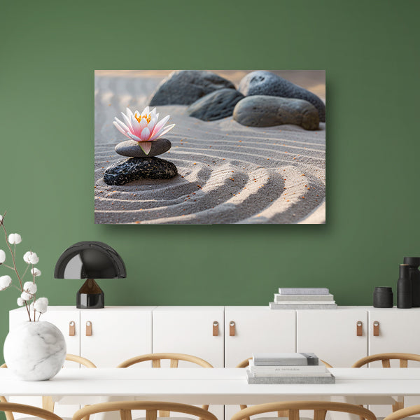 Zen Bloem in Evenwicht op Stenen poster