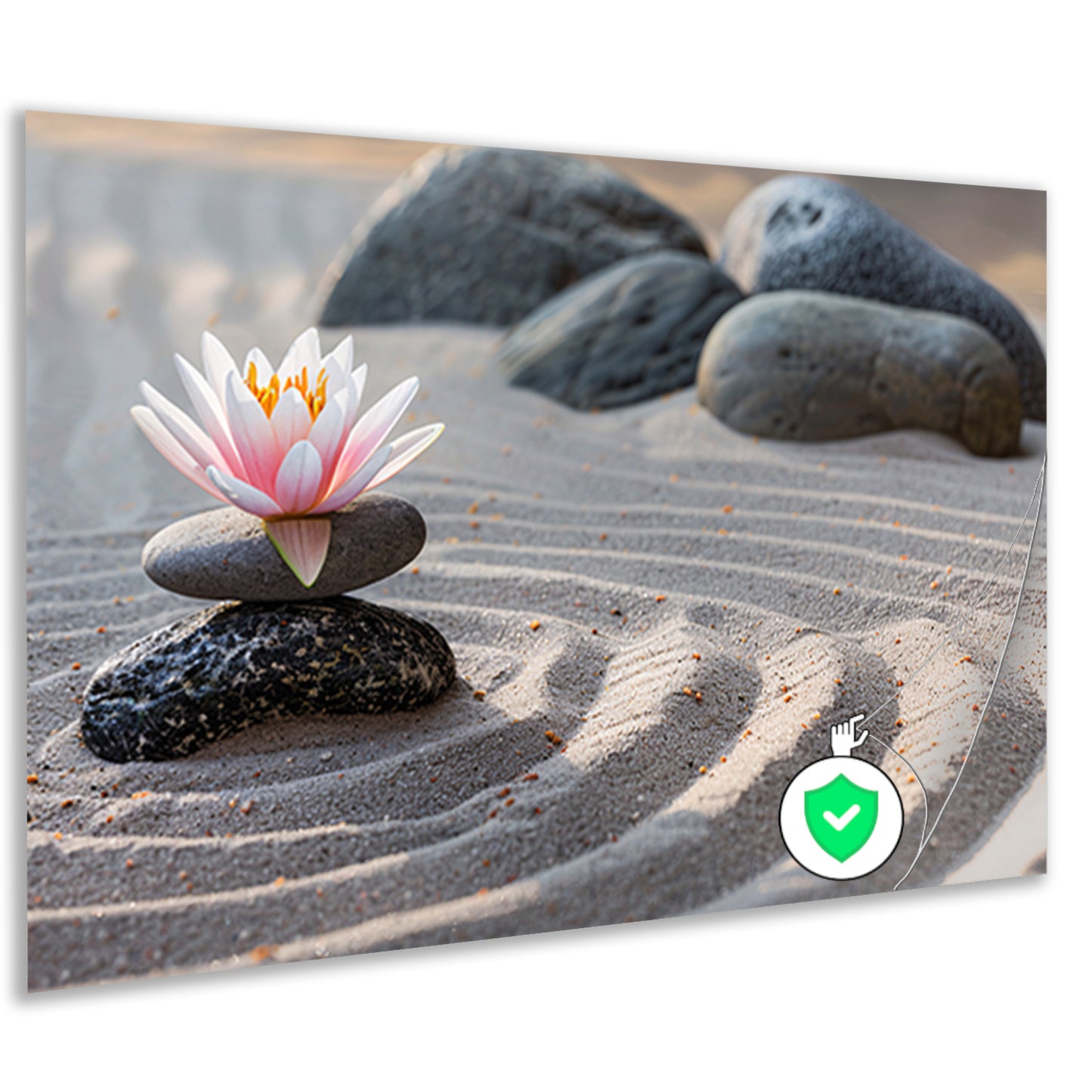 Zen Bloem in Evenwicht op Stenen poster