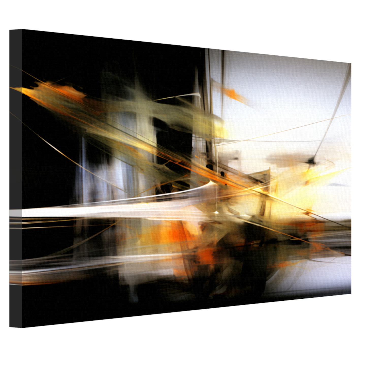 Gouden Schemering in Dynamische Vegen canvas