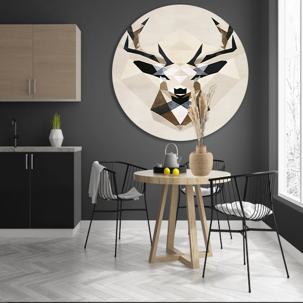 Abstract Geometrisch Hert in Monochrome Tinten forex muurcirkel
