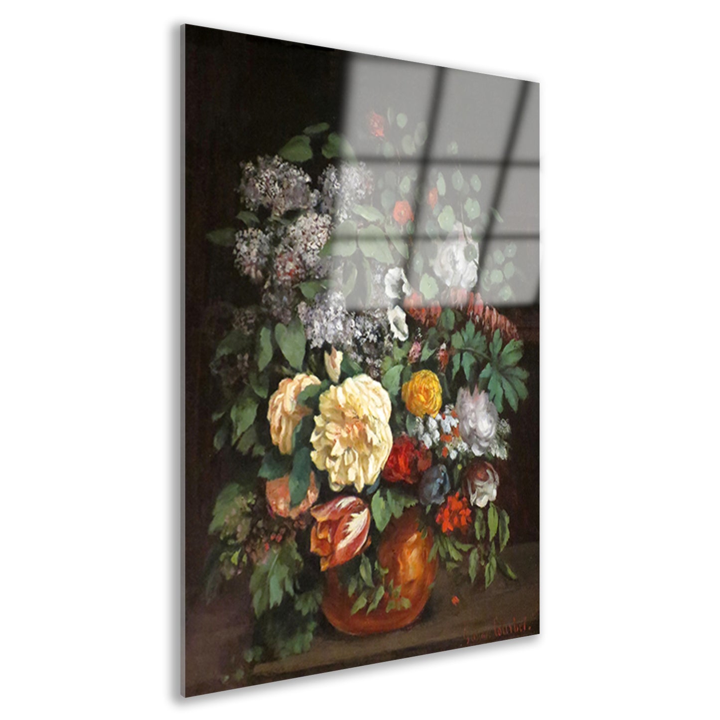 Vaas met seringen, rozen en tulpen - Gustave Courbet Acrylglas