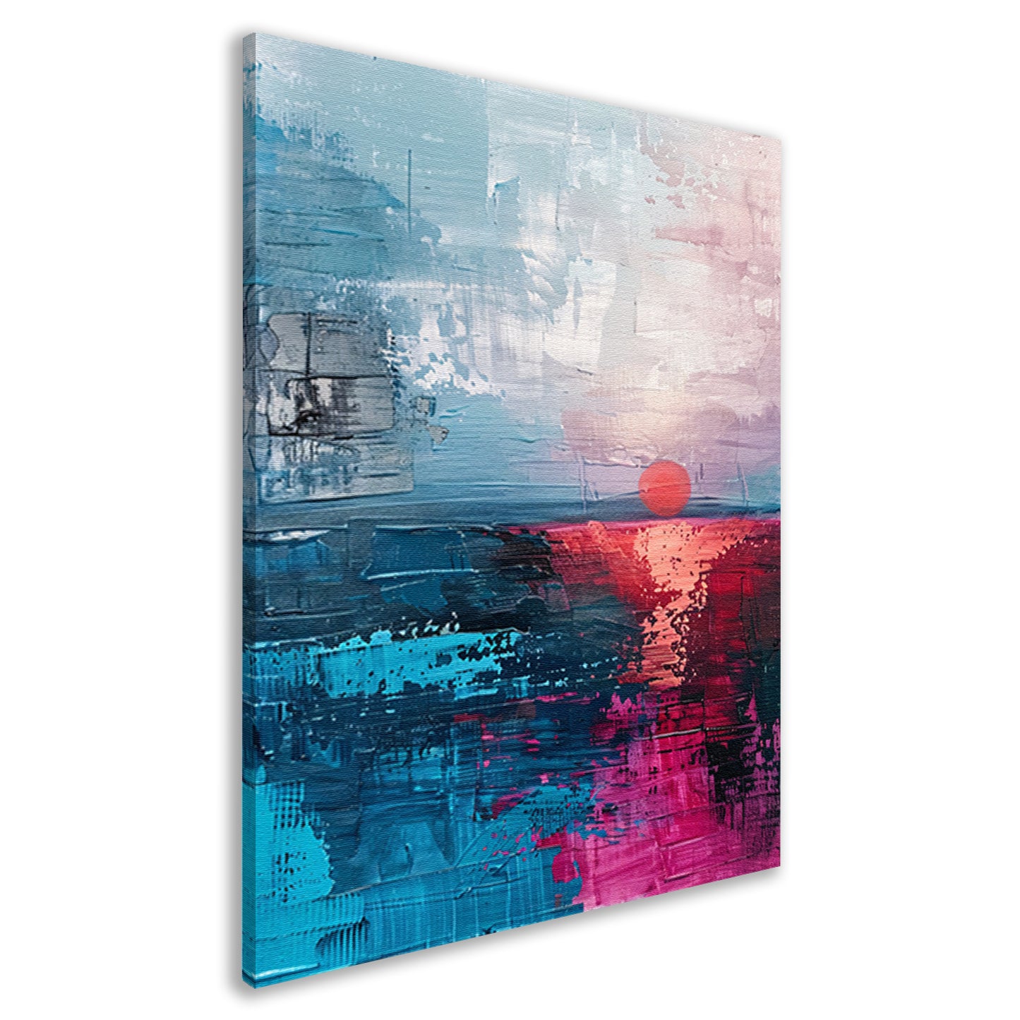 Abstracte moderne schilderij van zonsondergang canvas