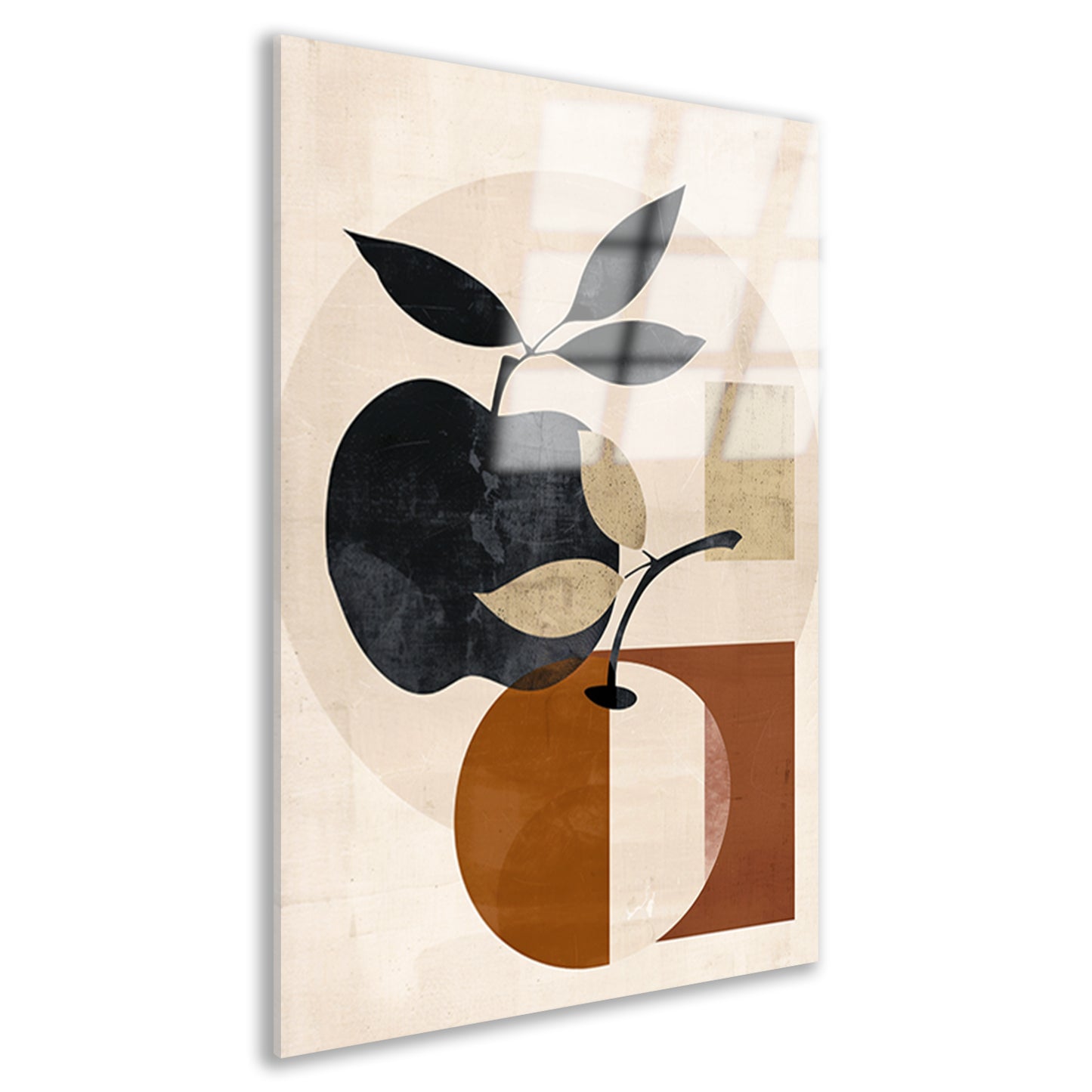 Moderne Abstracte Appel met Bladeren Design acrylglas