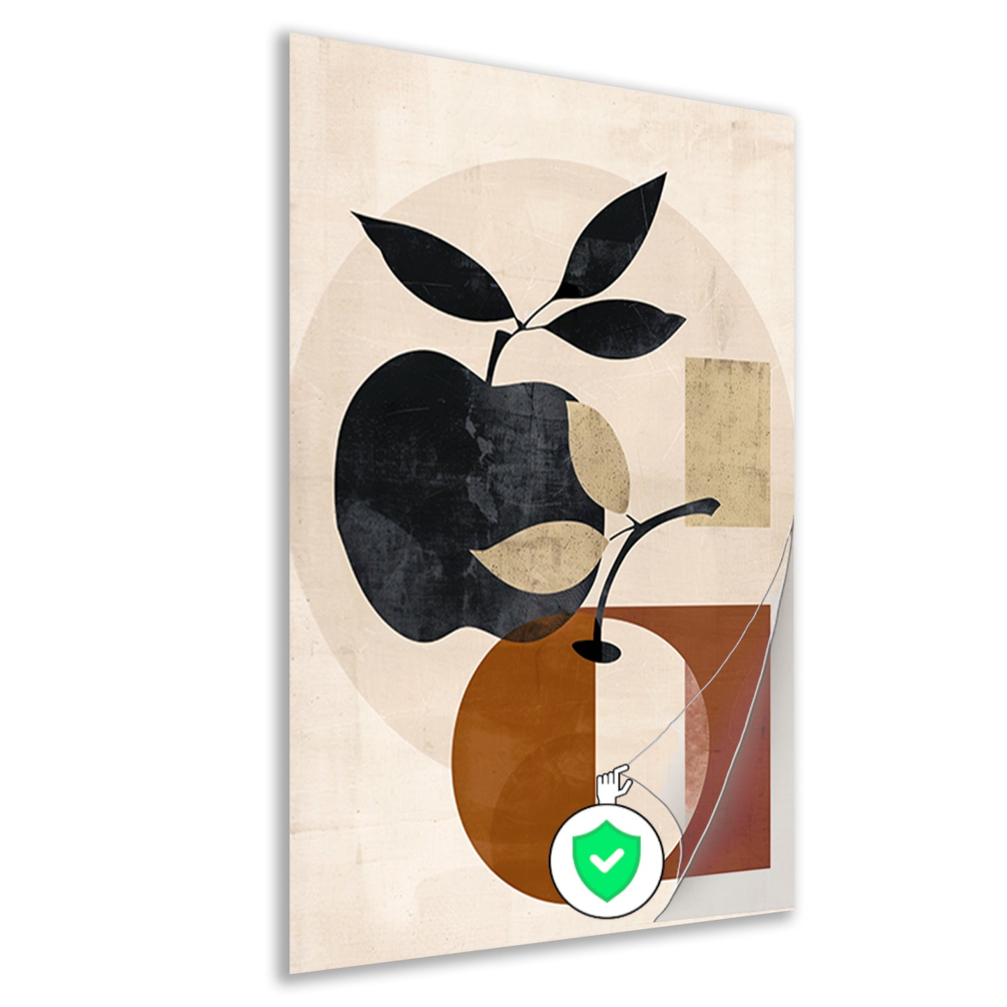 Moderne Abstracte Appel met Bladeren Design poster