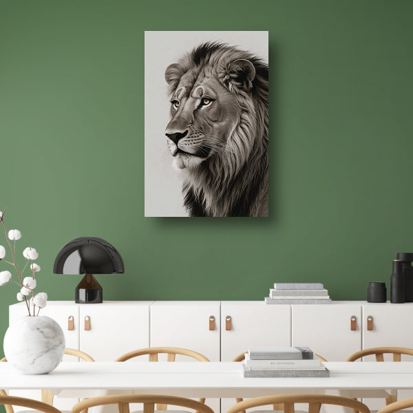 Majestueuze Leeuw in Monochrome Essentie poster