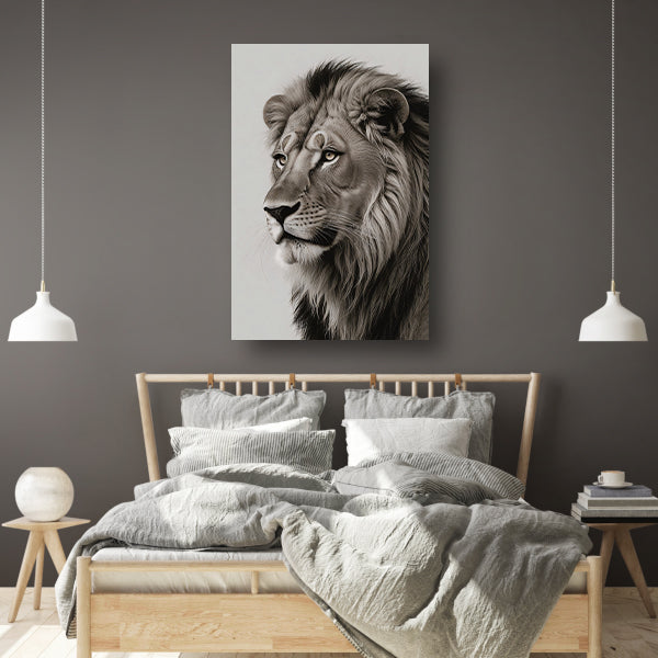 Majestueuze Leeuw in Monochrome Essentie poster