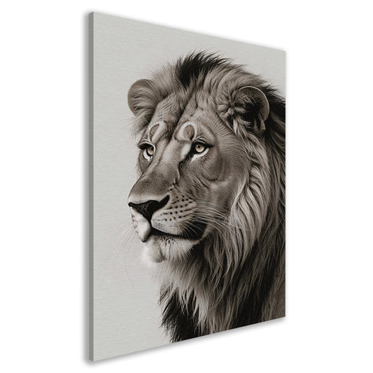 Majestueuze Leeuw in Monochrome Essentie canvas