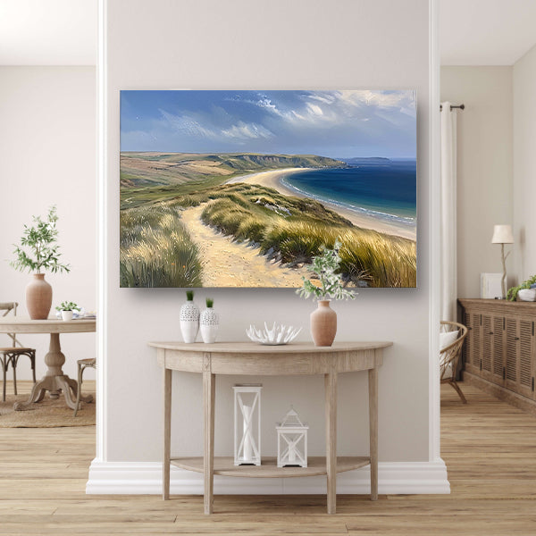 Prachtig strandlandschap met blauwe zee canvas