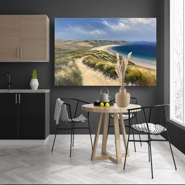 Prachtig strandlandschap met blauwe zee canvas