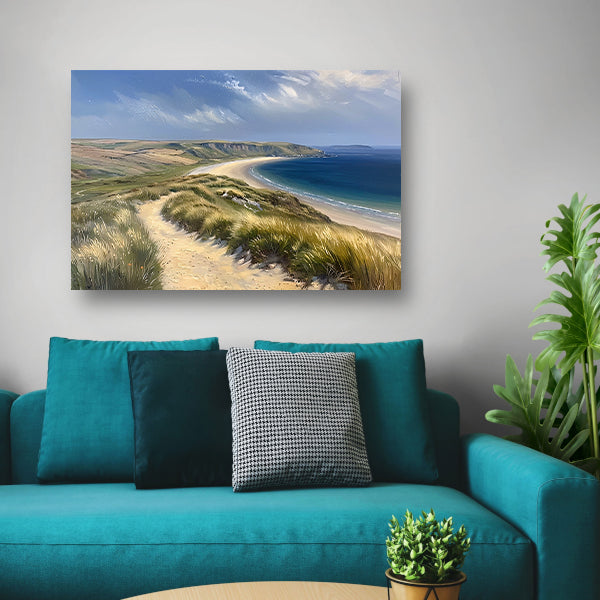 Prachtig strandlandschap met blauwe zee canvas