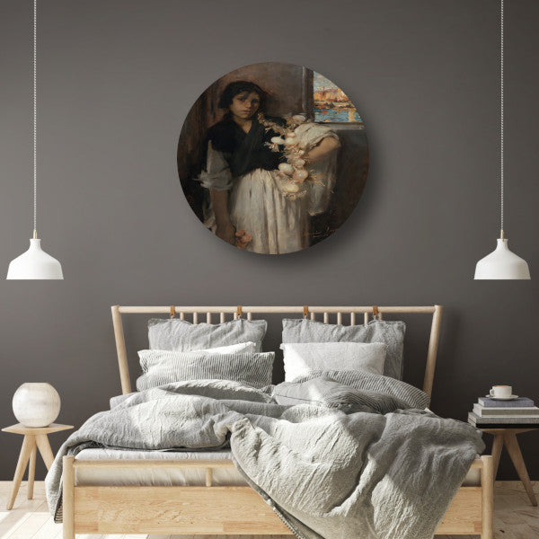 Venetiaanse uienverkoper - John Singer Sargent aluminium muurcirkel