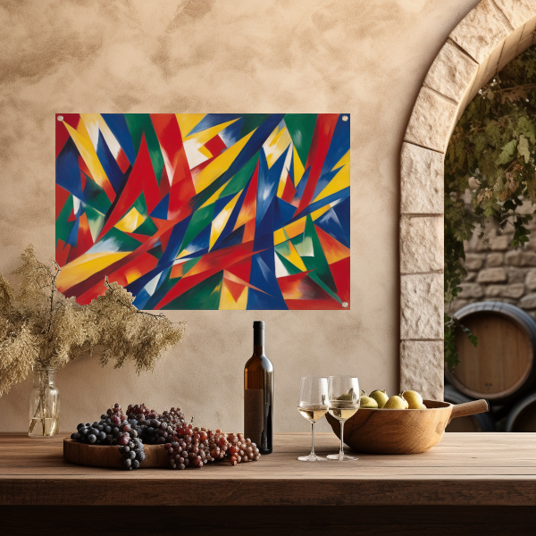 Dans van Primaire Kleuren in Abstractie tuinposter