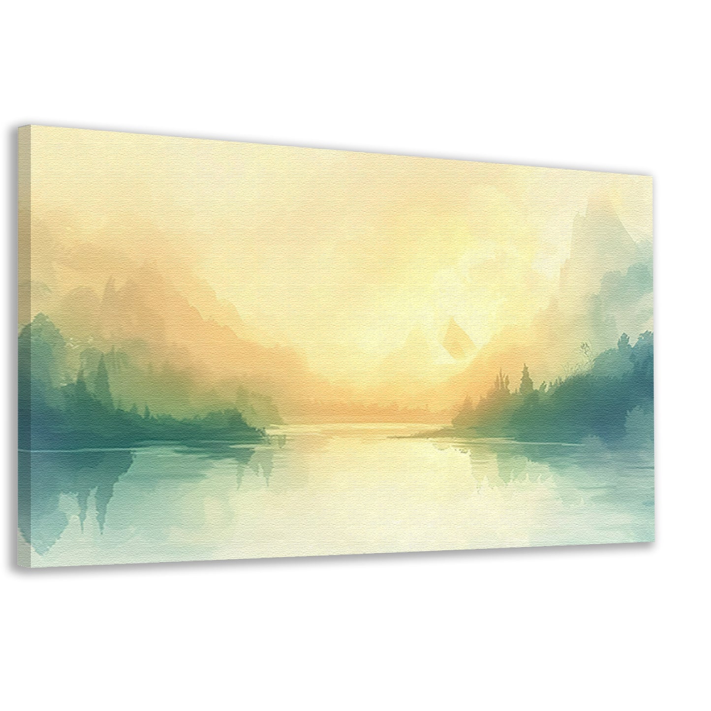 Vredig landschap met mistige heuvels canvas