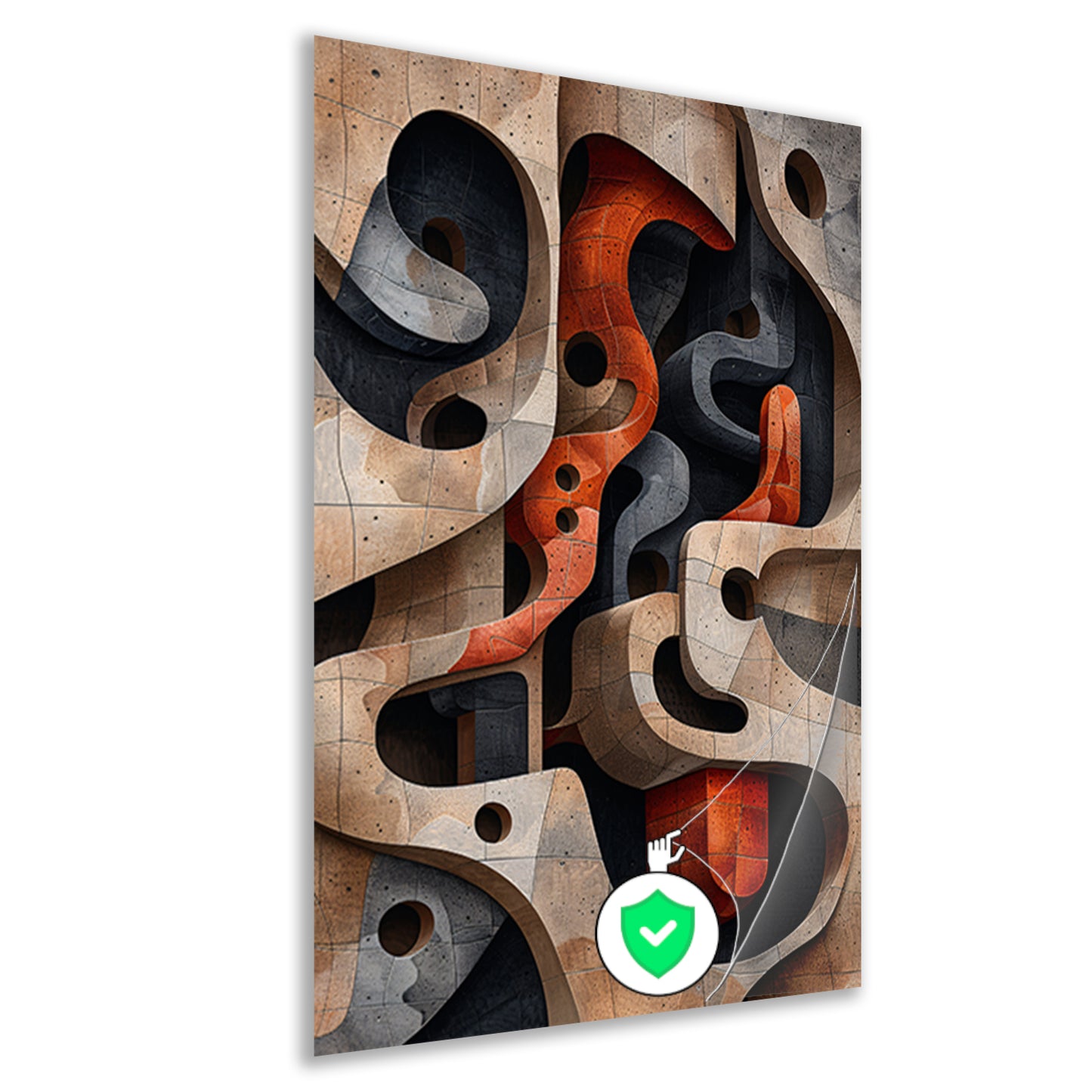 Abstract Doolhof van Vormen en Structuren poster
