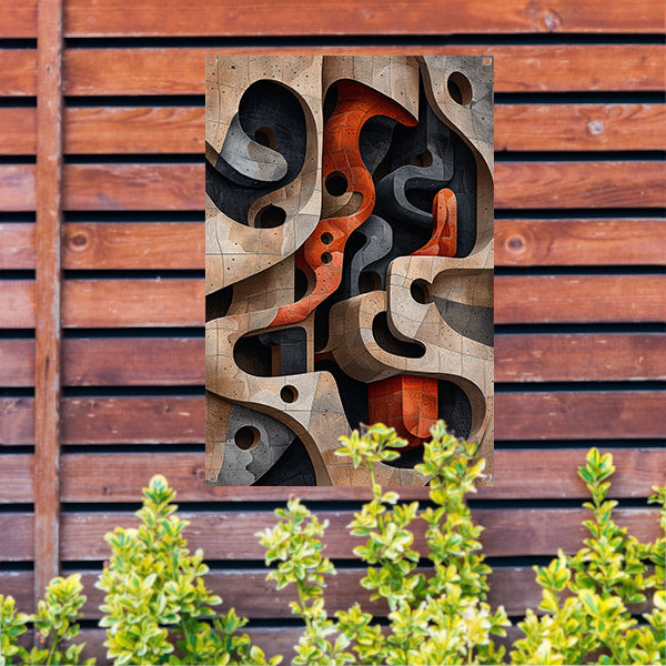 Abstract Doolhof van Vormen en Structuren tuinposter
