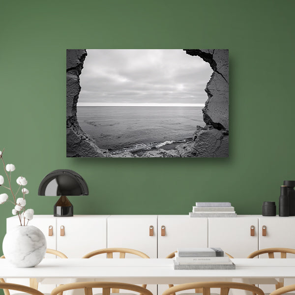 Horizon door een ruwe muuropening acrylglas