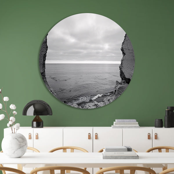 Horizon door een ruwe muuropening aluminium muurcirkel