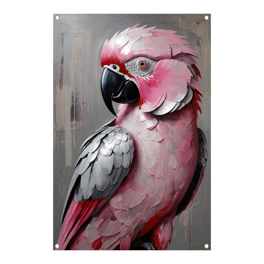 Portret van een Roze en Grijze Papegaai tuinposter