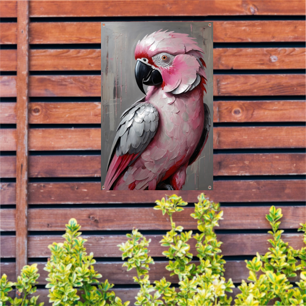 Portret van een Roze en Grijze Papegaai tuinposter