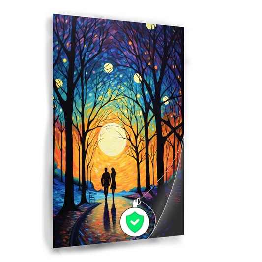 Romantische Schemering tussen de Bomen poster