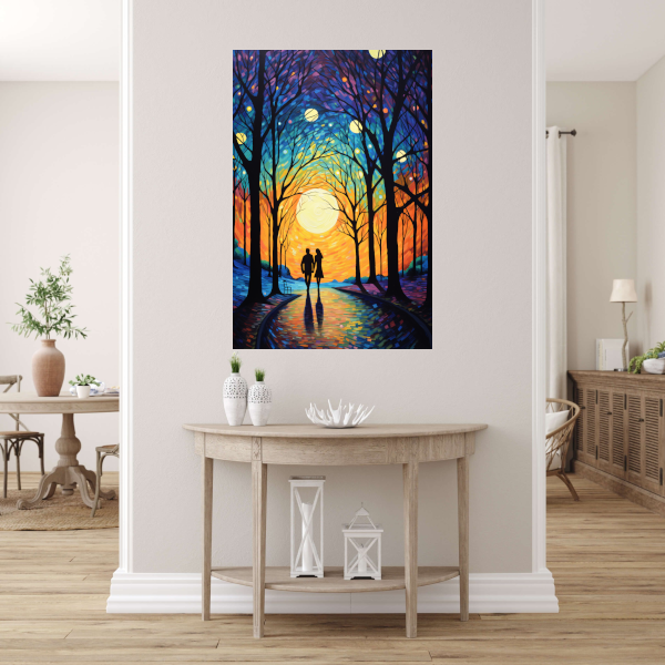 Romantische Schemering tussen de Bomen poster