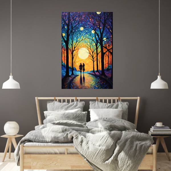 Romantische Schemering tussen de Bomen poster
