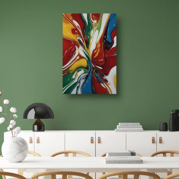 Explosie van kleur in moderne abstracte kunst canvas