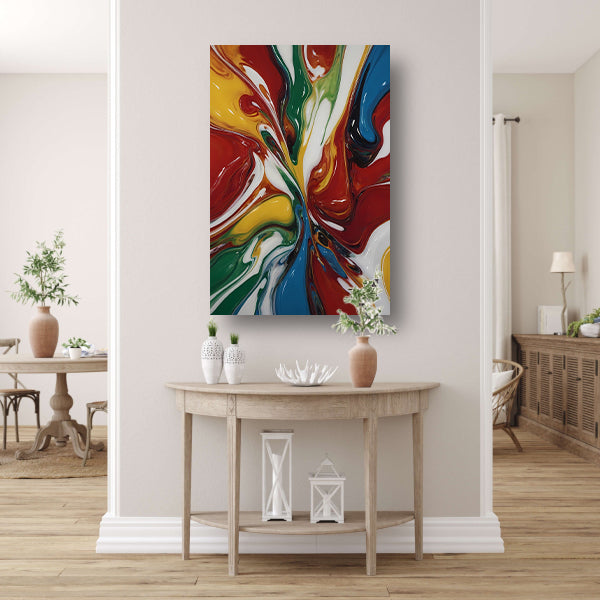 Explosie van kleur in moderne abstracte kunst canvas