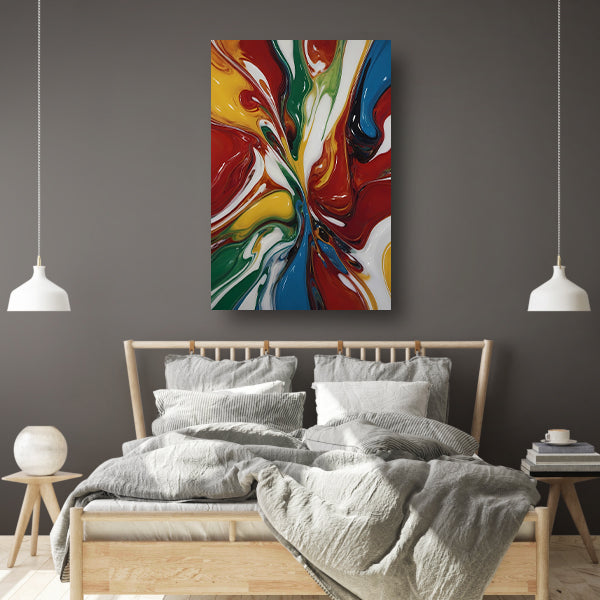 Explosie van kleur in moderne abstracte kunst canvas