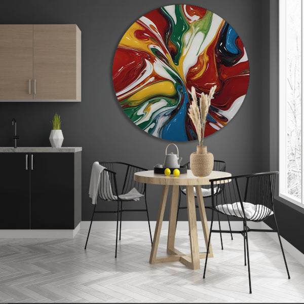Explosie van kleur in moderne abstracte kunst forex muurcirkel