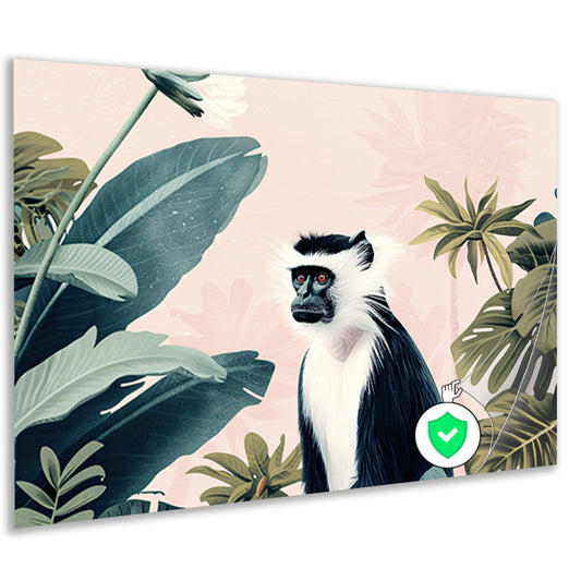 Aquarel schilderij van een aap in jungle poster