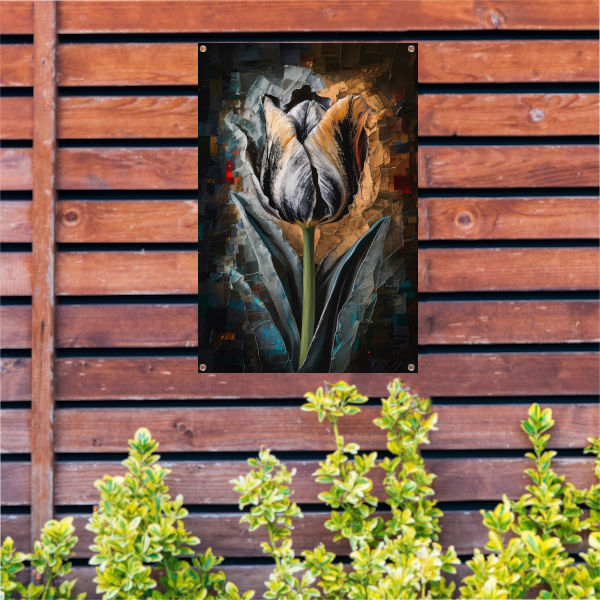 Abstract Expressionistisch Tulpontwerp in Kleur tuinposter