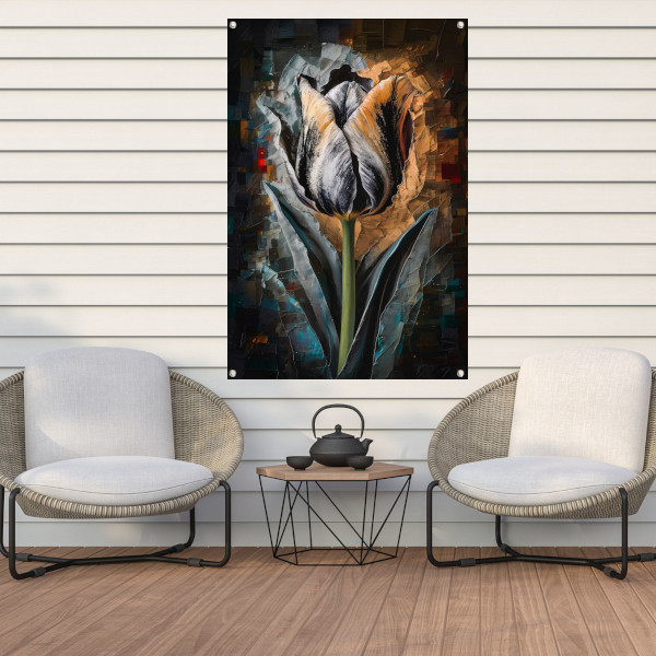 Abstract Expressionistisch Tulpontwerp in Kleur tuinposter
