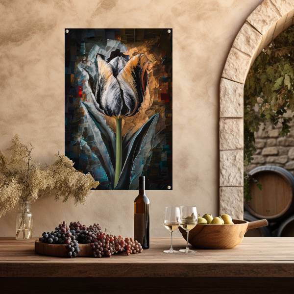 Abstract Expressionistisch Tulpontwerp in Kleur tuinposter