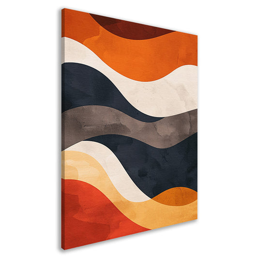 Abstract Golven in Aardse Kleuren canvas