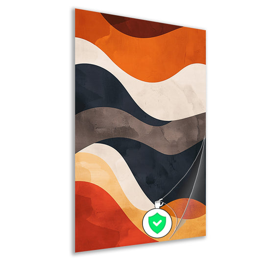 Abstract Golven in Aardse Kleuren poster
