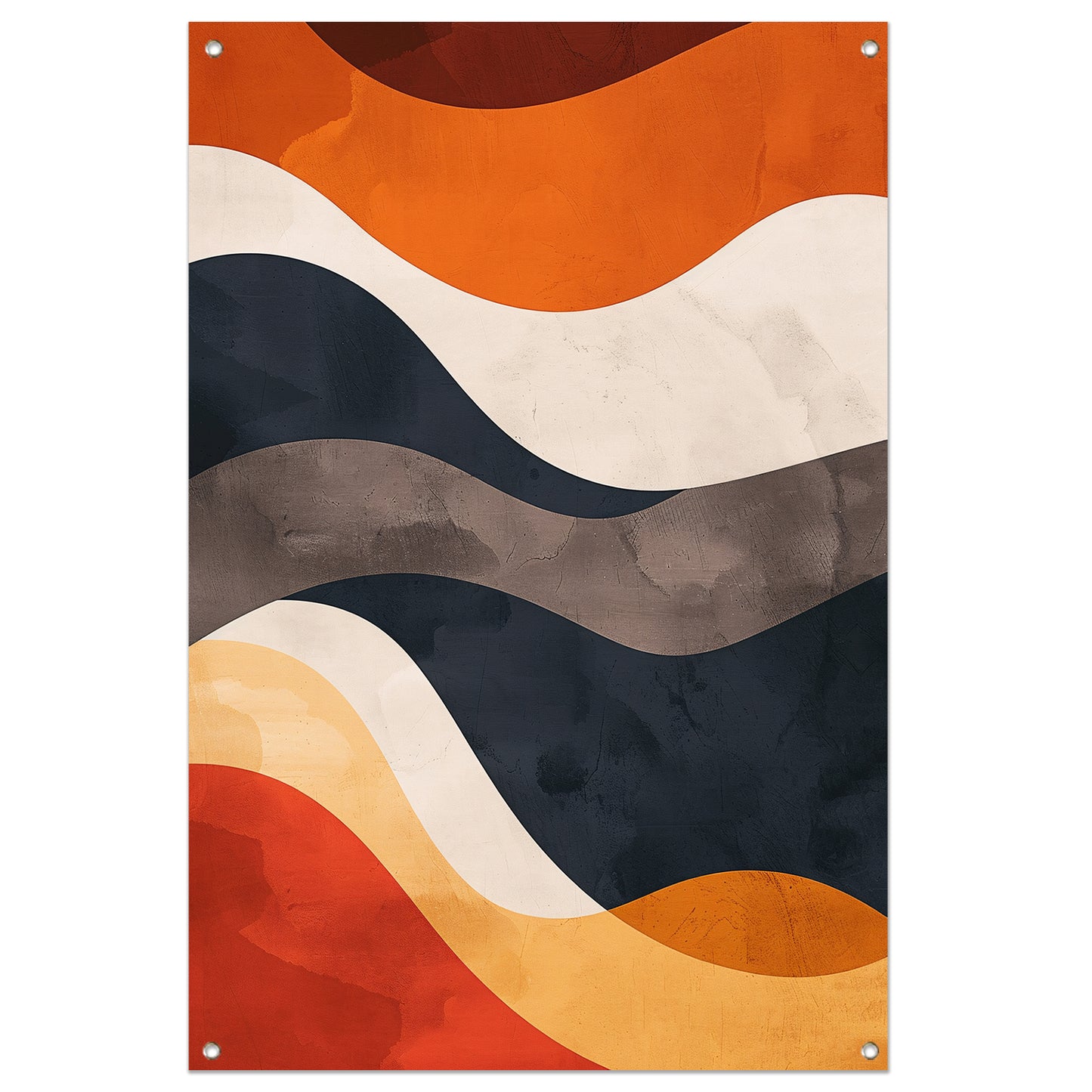 Abstract Golven in Aardse Kleuren tuinposter