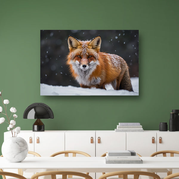 Majestueuze vos in een sneeuwlandschap poster