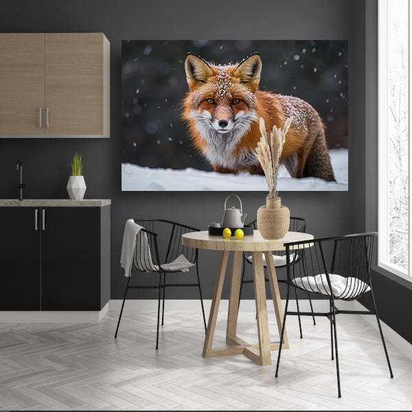 Majestueuze vos in een sneeuwlandschap canvas