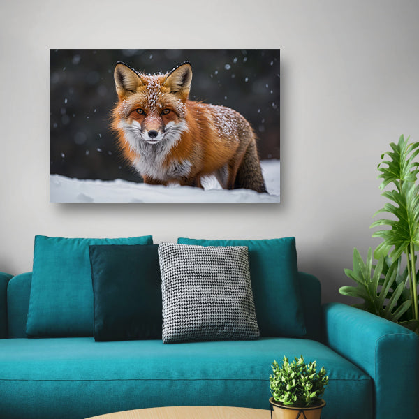 Majestueuze vos in een sneeuwlandschap poster
