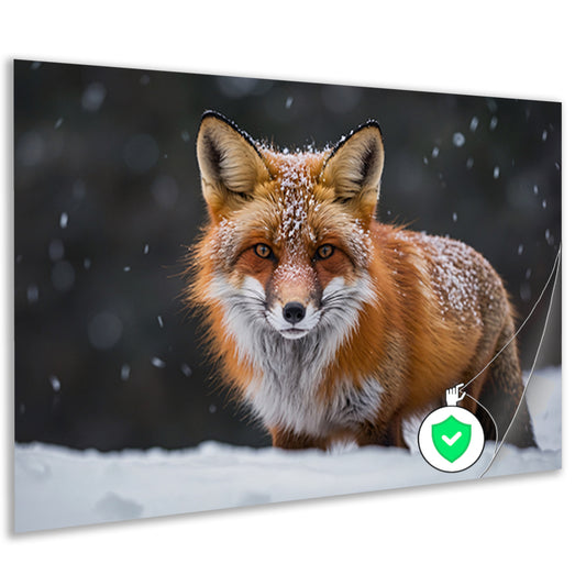 Majestueuze vos in een sneeuwlandschap poster