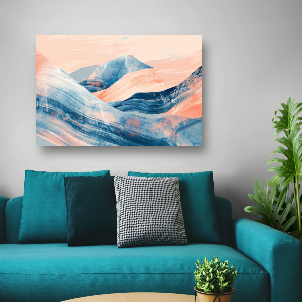 Abstracte heuvels in een dynamisch kleurenschema poster
